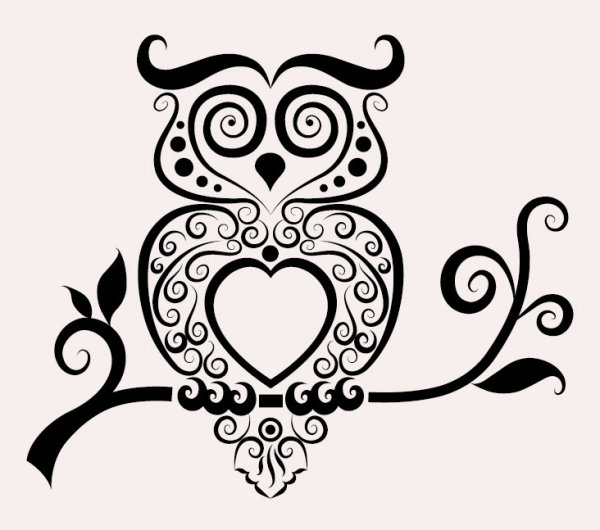 Hand drawn owl Decoration Pattern vector