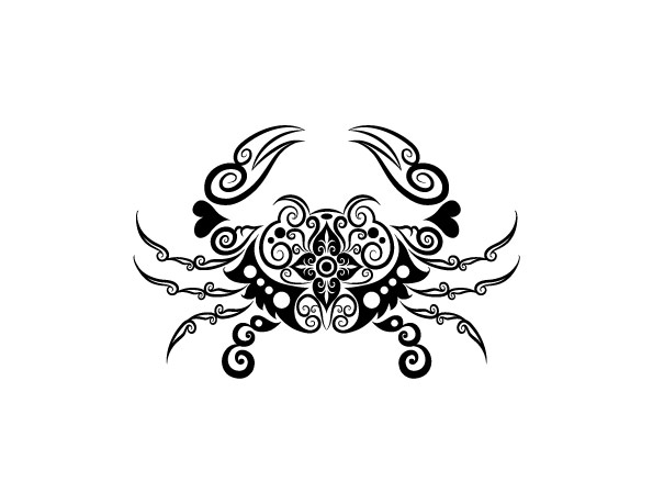 Vivid Hand drawn Crab Decoration Pattern vector