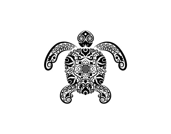 Vivid Hand drawn Tortoise Decoration Pattern vector