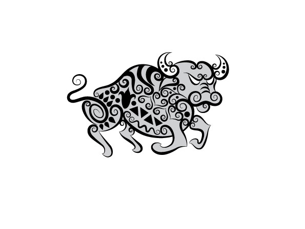 pattern hand drawn decoration cow 