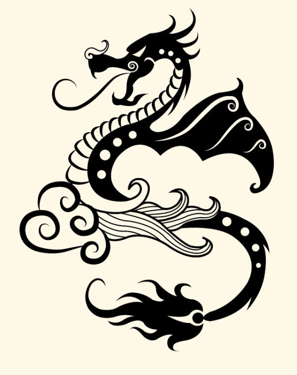 pattern hand drawn dragon decoration 