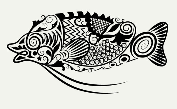 pattern hand drawn fish decoration cute 