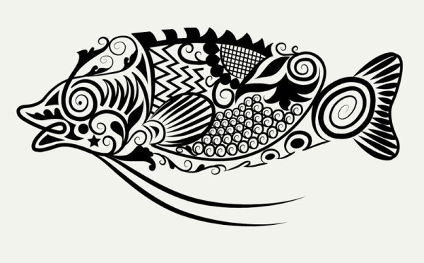 Cute Hand drawn Fish Decoration Pattern vector