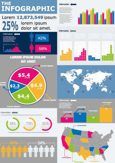 Business Graphic data report 04 vector set