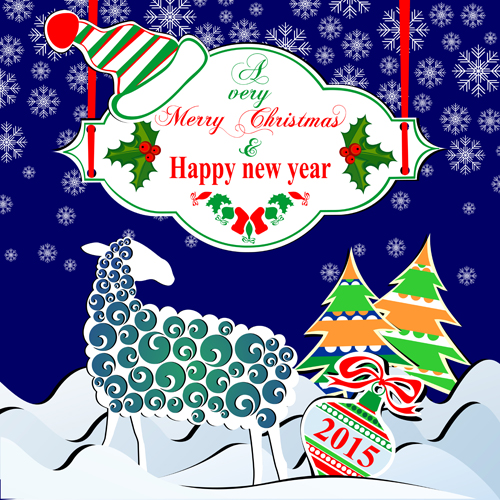 2015 Christmas with new year label background