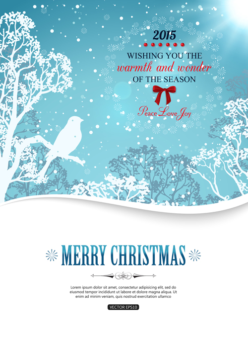 2015 christmas snow winter background vector 02