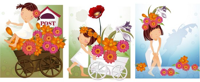 Elements of girl Daisy style Vector