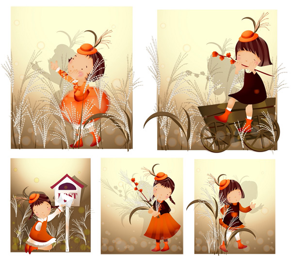 Elements of girl reed style Vector