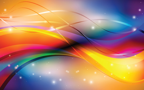 Abstract Backgrounds with Shiny Waves vector 02