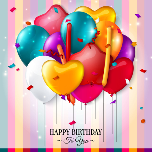 colored card birthday balloon 