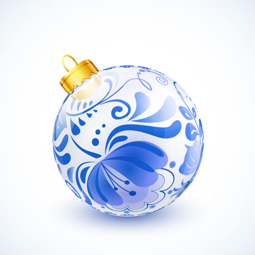 floral Christmas ball christmas blue ball 
