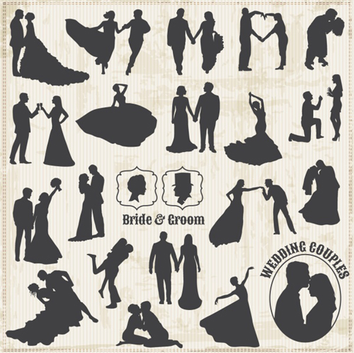 with silhouettes material groom 