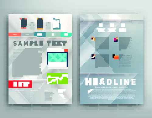Brochure and flyer two cover design vector 04