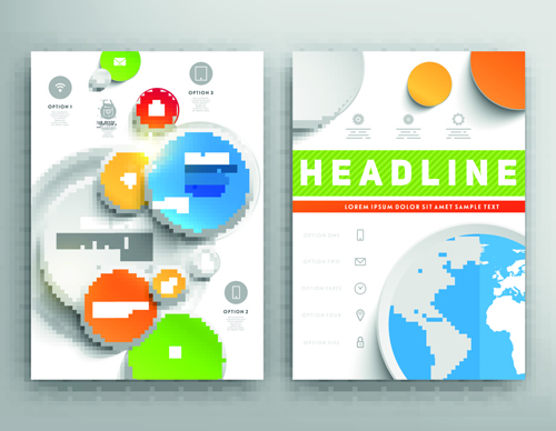Brochure and flyer two cover design vector 09