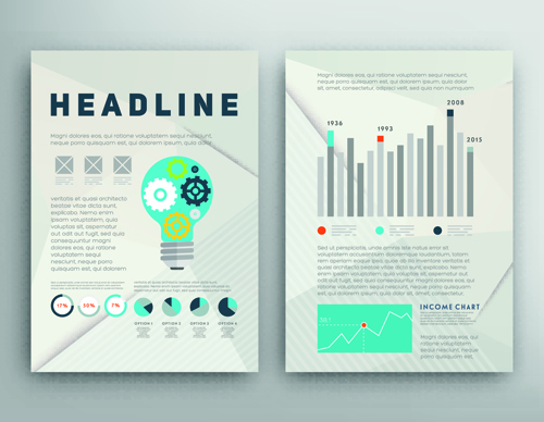 Brochure and flyer two cover design vector 12
