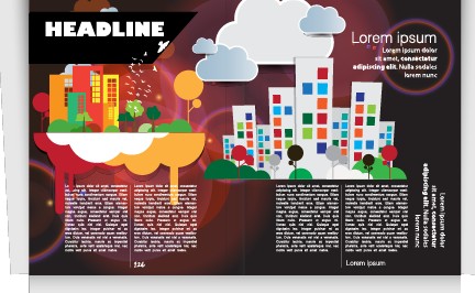 Vector cover of brochure and magazine design 04