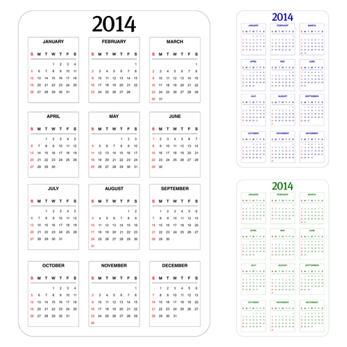 modern calendar 2014 