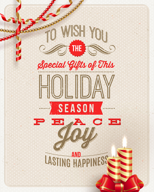 Candles and ribbons holiday background vector