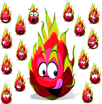 Cartoon Funny Fruit vector 03