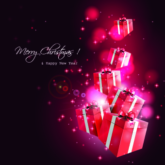 vector background new year gift box christmas background 