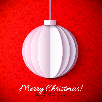 Paper Christmas ball vector backgroun 01