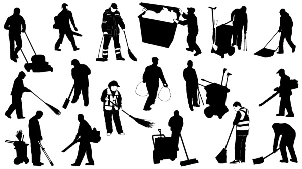 Cleaners silhouetter material vector and Photoshop shapes Cleaners silhouetter material vector and Photoshop shapes