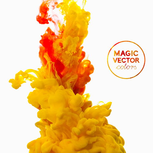 Colorful Ink magic effect background vector 01