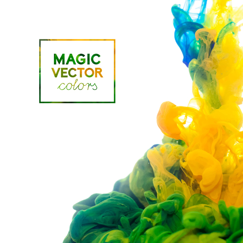 Colorful Ink magic effect background vector 03
