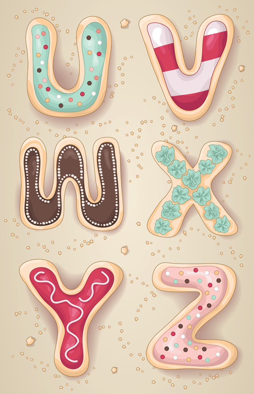letters cute cookies 