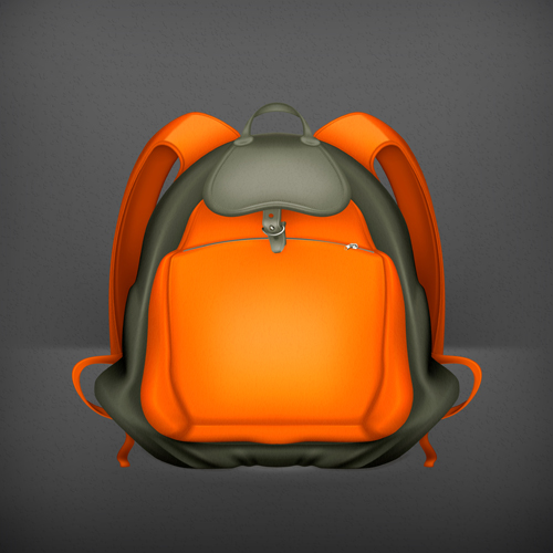 Cute school bag design vector 01