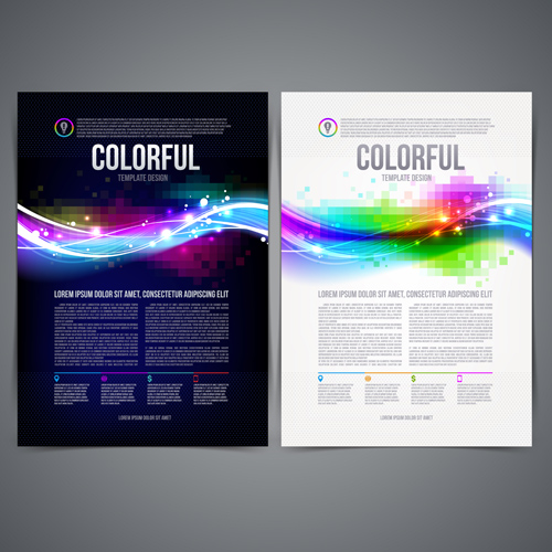 Dark blue style brochure cover vector 01