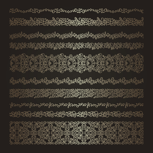 Decorative golden borders vectors Decorative golden borders vectors