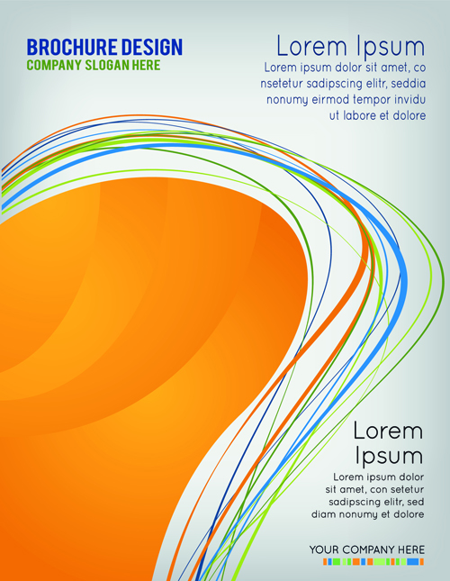 Dynamic wave business style brochure cover vector 04