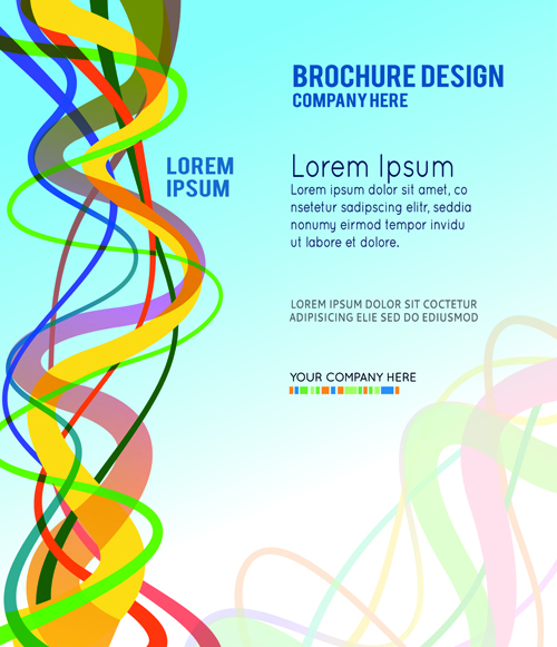 Dynamic wave business style brochure cover vector 05
