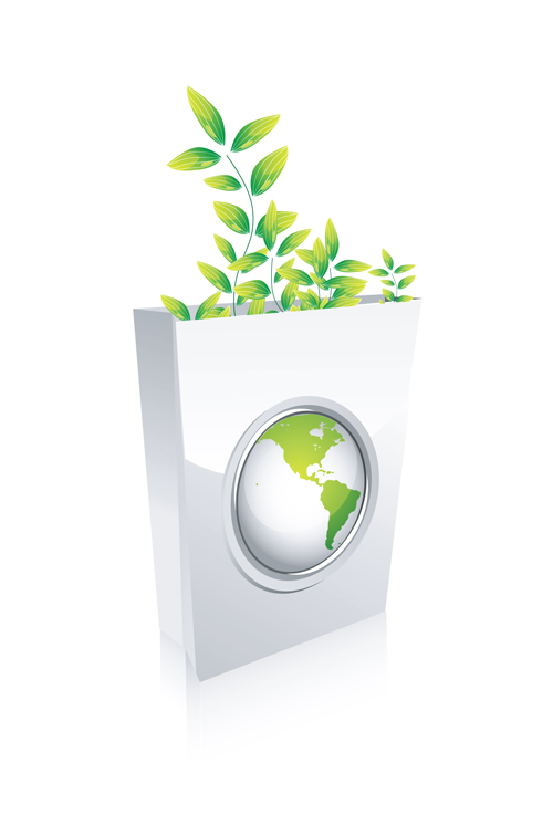 Elements of Green Ecologic elements vector set 06