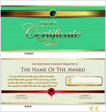 Creative Gift certificate template vector 05