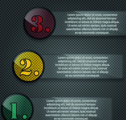 numbered Glass banner vector set 04