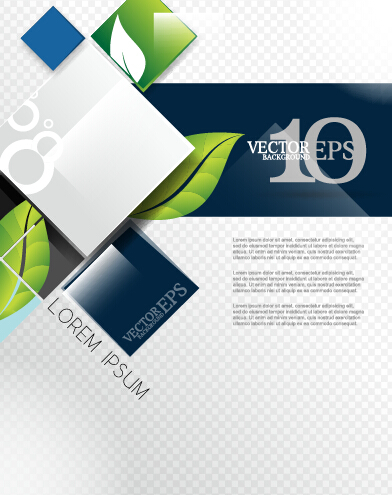 Green leaves with cover design vector
