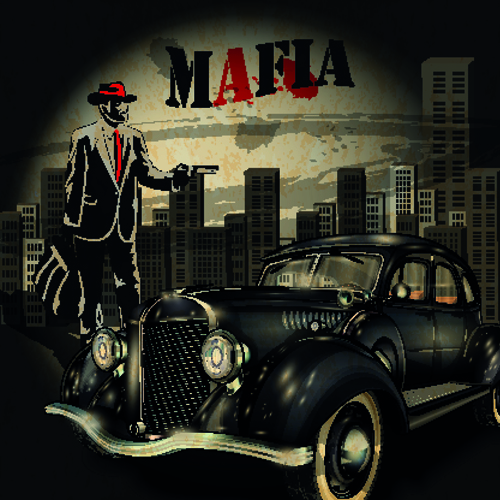 Grunge style retro car poster vector 05