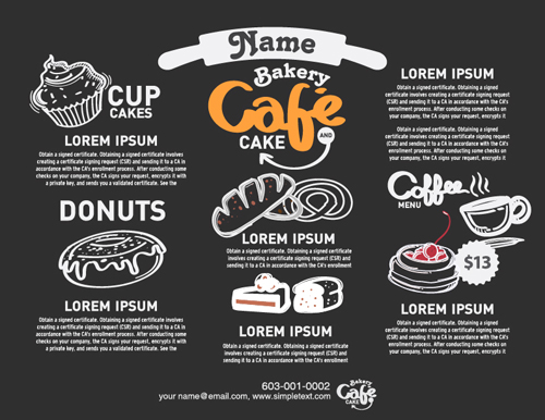 Hand drawn food template vector material 01
