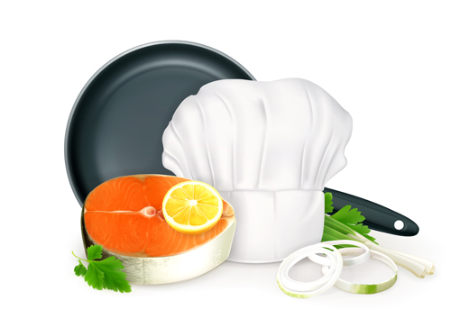Kitchen object design elements vector 02