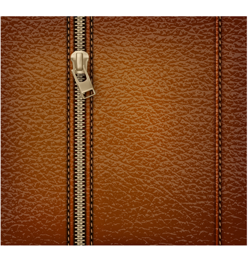 Leather objects with zipper vector 04
