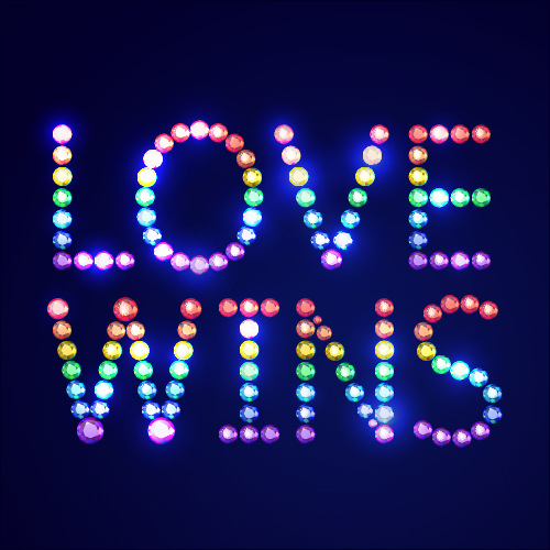 Love with colored diamond design vector 03
