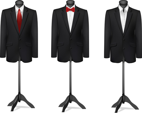 Men suits design template vector 01
