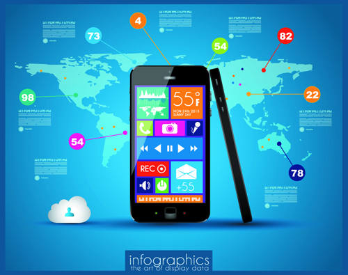 Vector phone template design 07