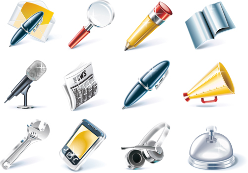 Shiny Print icon vector Collection 02