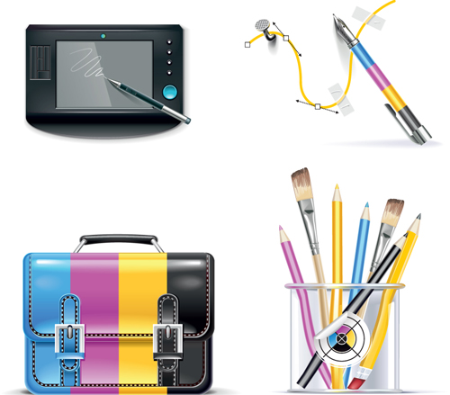 Shiny Print icon vector Collection 03