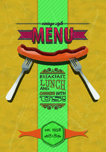 Retro cafe and restaurant menu 06