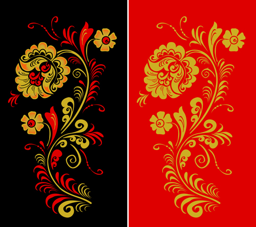 Pretty Russian Ornaments design vector 01