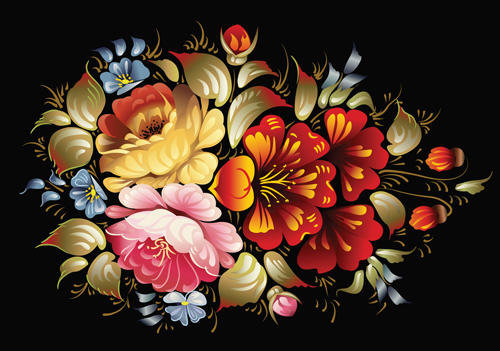 Pretty Russian Ornaments design vector 05